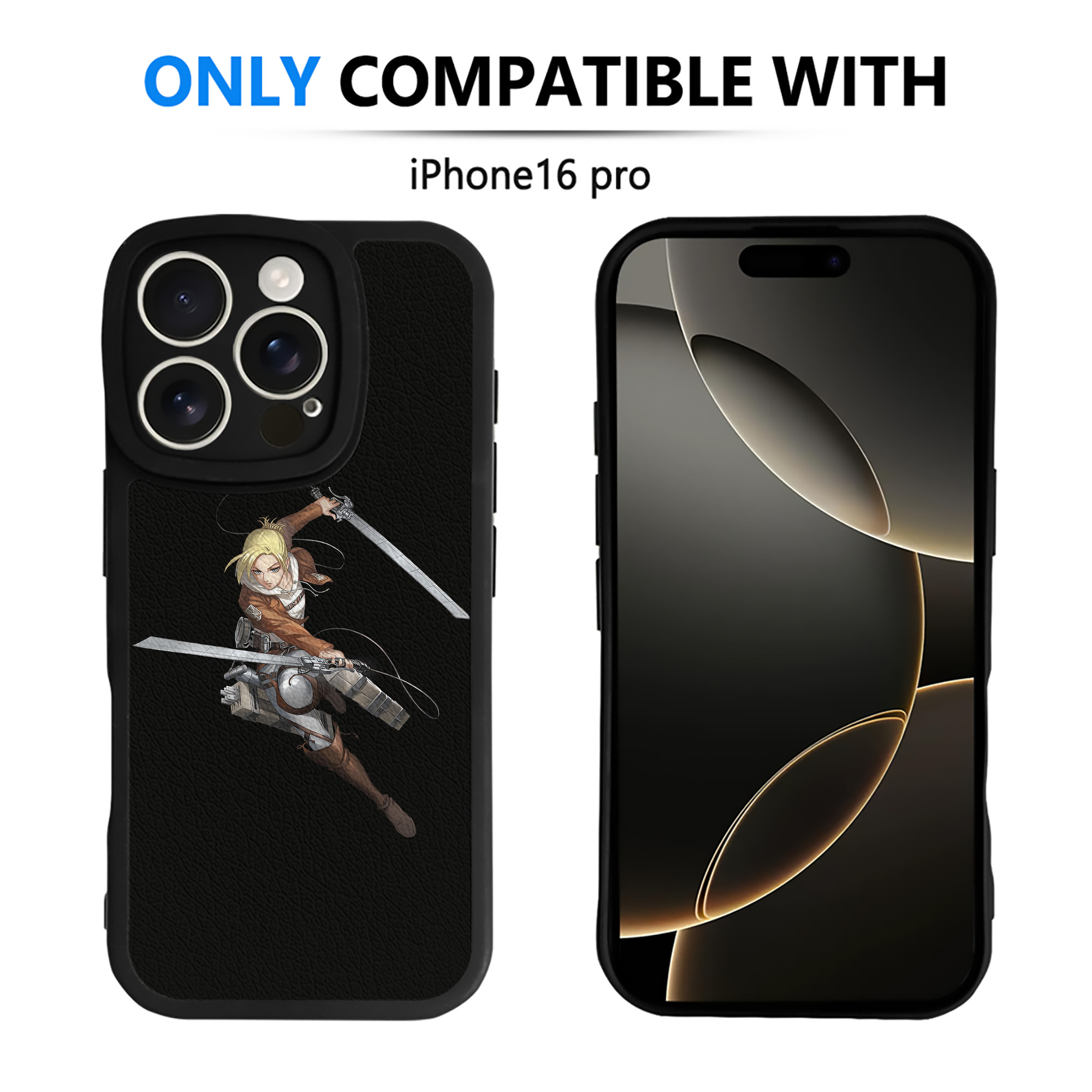 （画像用） 進撃の巨人 アニ・レオンハート Attack on Titan Annie Leonhart 【iPhone 16シリーズ対応】シリコンスマホケース（レザー調） 材質：シリコン
